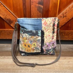 Myra Bag Le Fleur Blu Shoulder Purse Crossbody Denim NWT
